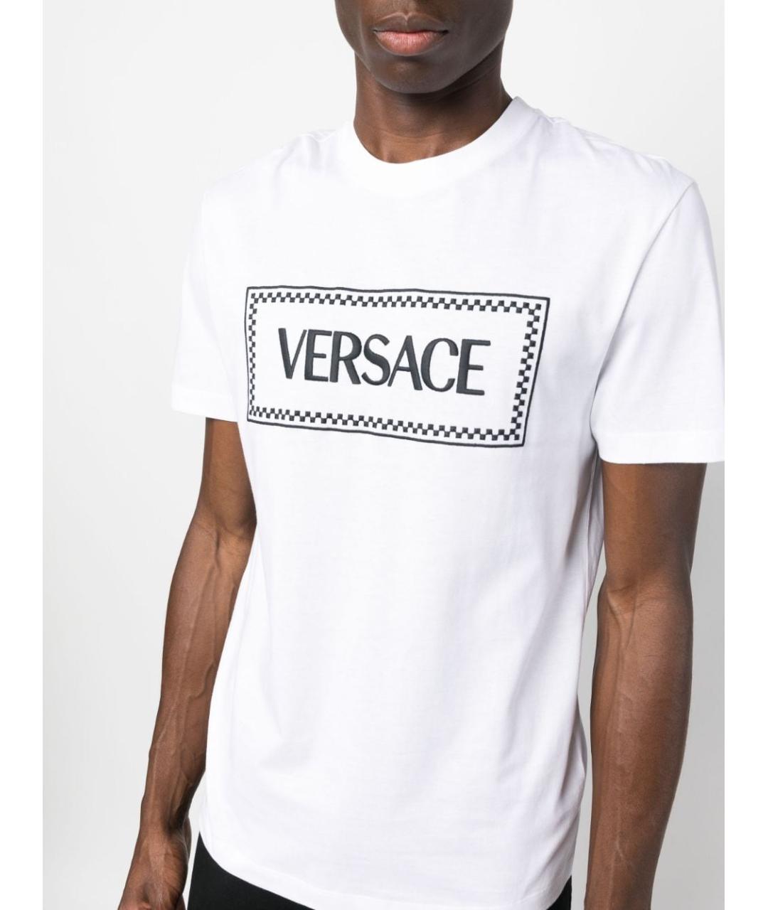 VERSACE Белая хлопковая футболка, фото 5