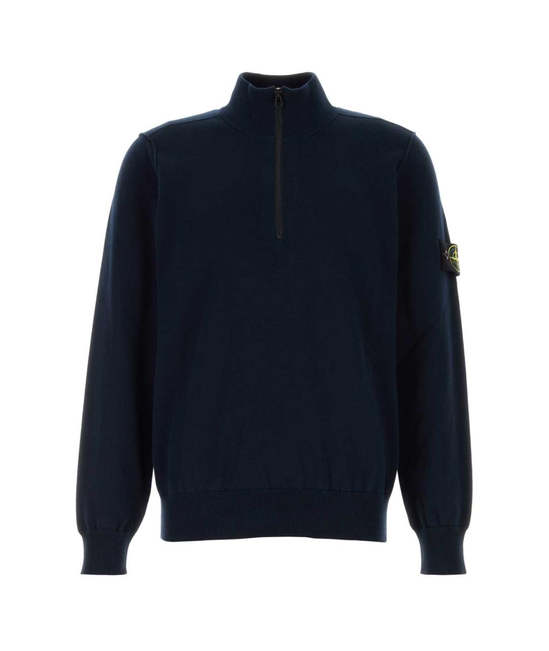STONE ISLAND Темно-синий хлопковый джемпер / свитер, фото 1