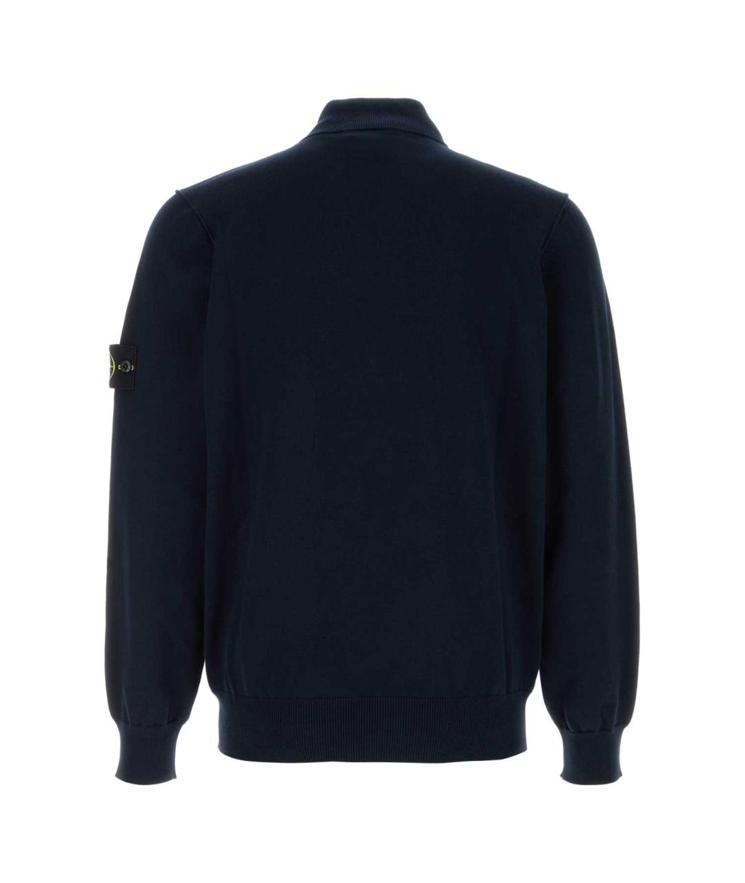 STONE ISLAND Темно-синий хлопковый джемпер / свитер, фото 2