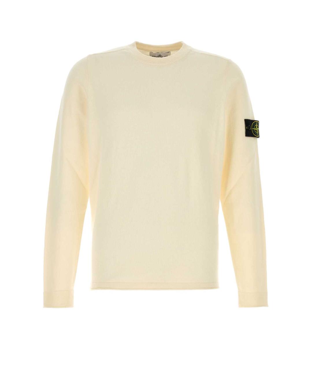 STONE ISLAND Бежевый хлопковый джемпер / свитер, фото 1