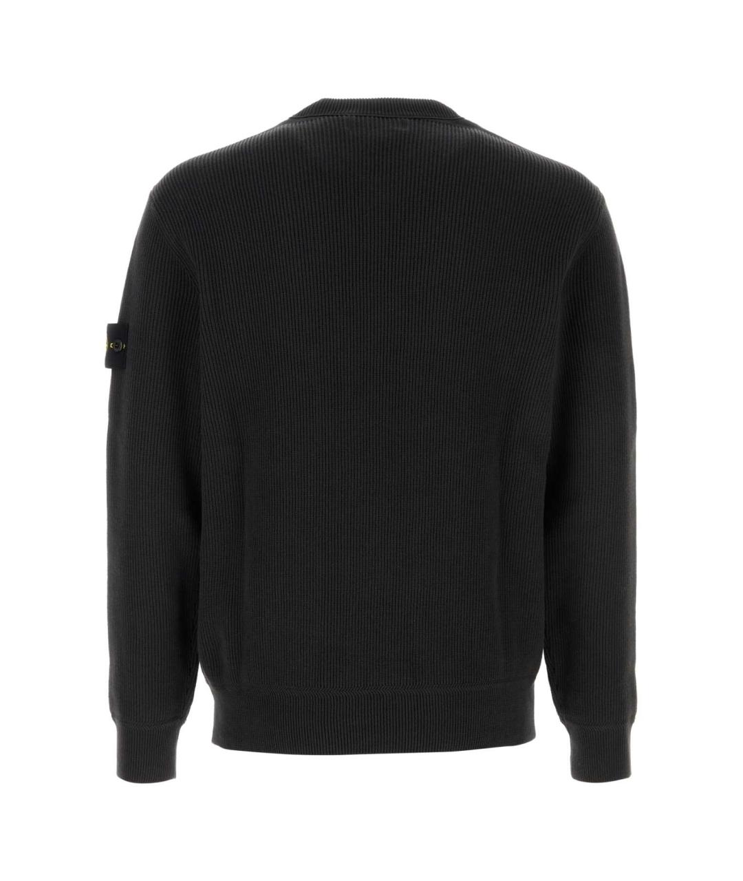 STONE ISLAND Антрацитовый хлопковый джемпер / свитер, фото 2