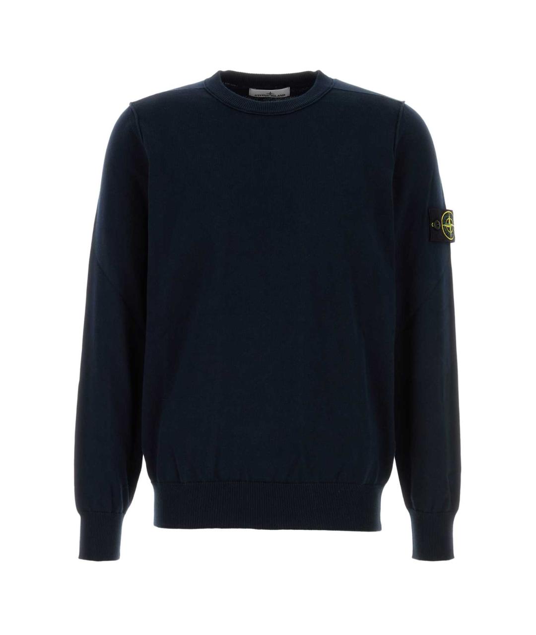 STONE ISLAND Темно-синий хлопковый джемпер / свитер, фото 1