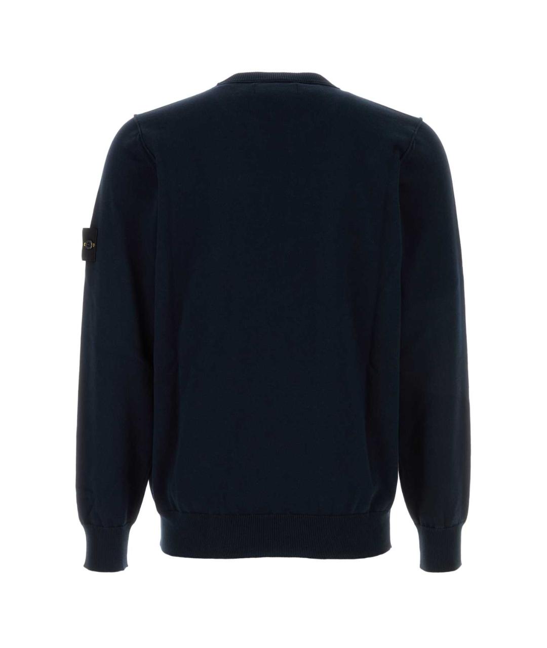STONE ISLAND Темно-синий хлопковый джемпер / свитер, фото 2