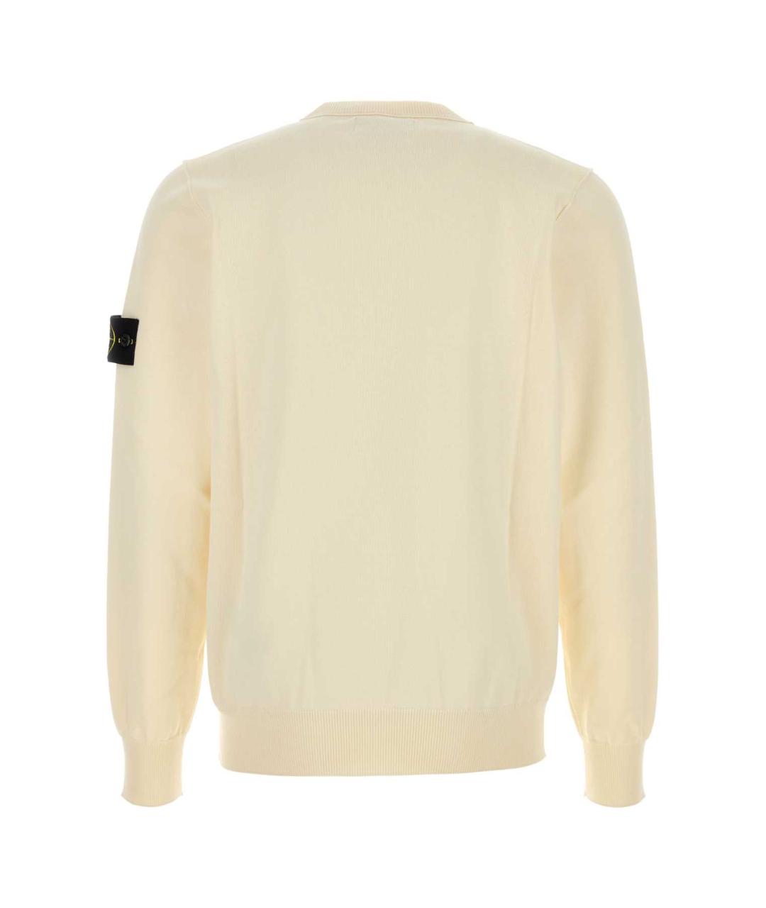 STONE ISLAND Бежевый хлопковый джемпер / свитер, фото 2