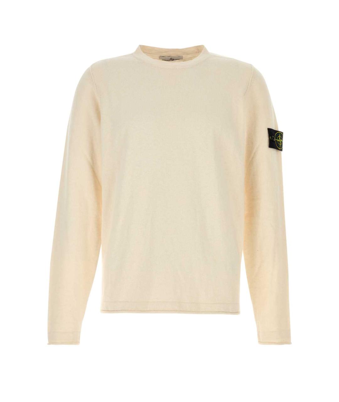 STONE ISLAND Бежевый хлопковый джемпер / свитер, фото 1