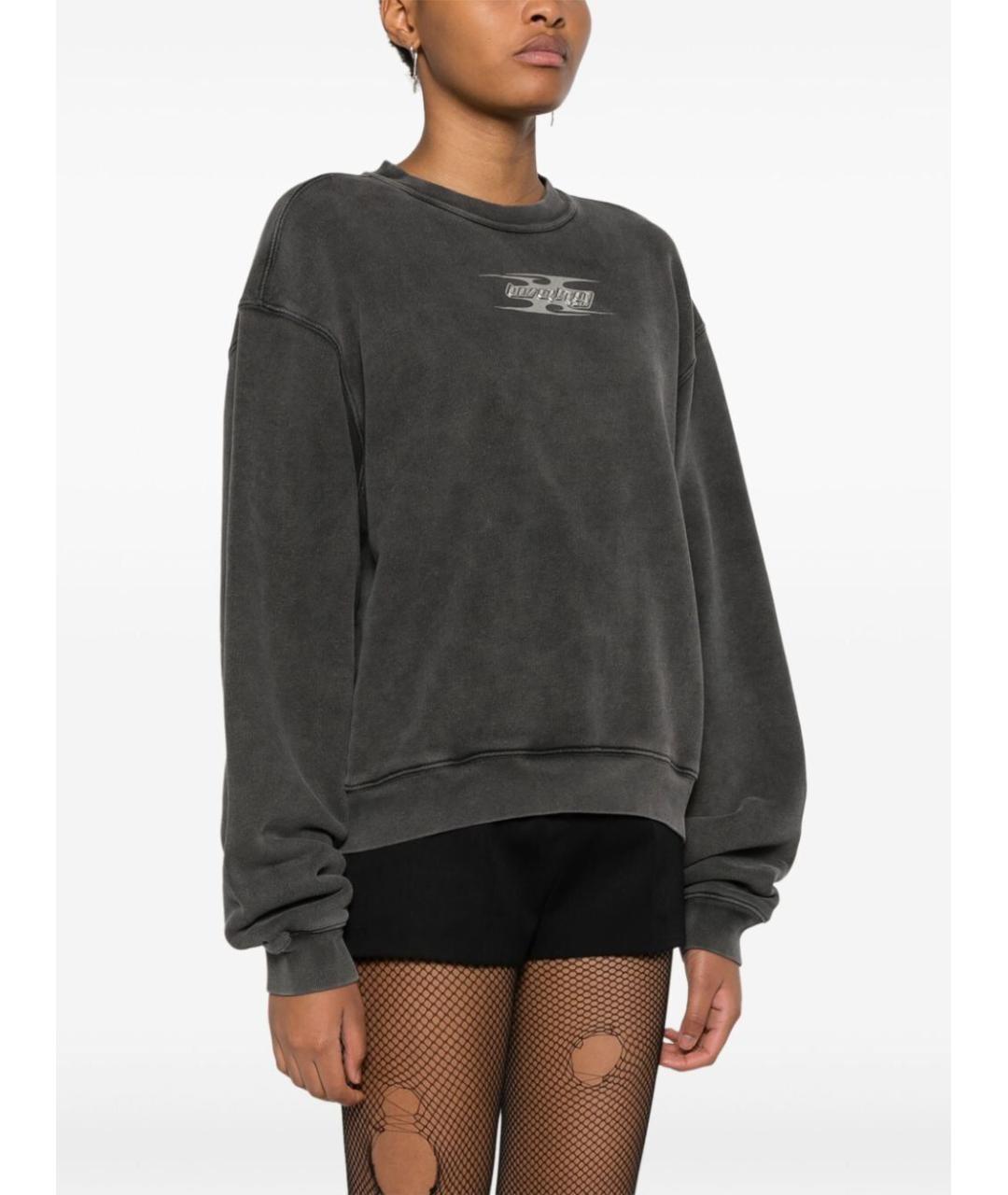 T BY ALEXANDER WANG Серый хлопковый джемпер / свитер, фото 2