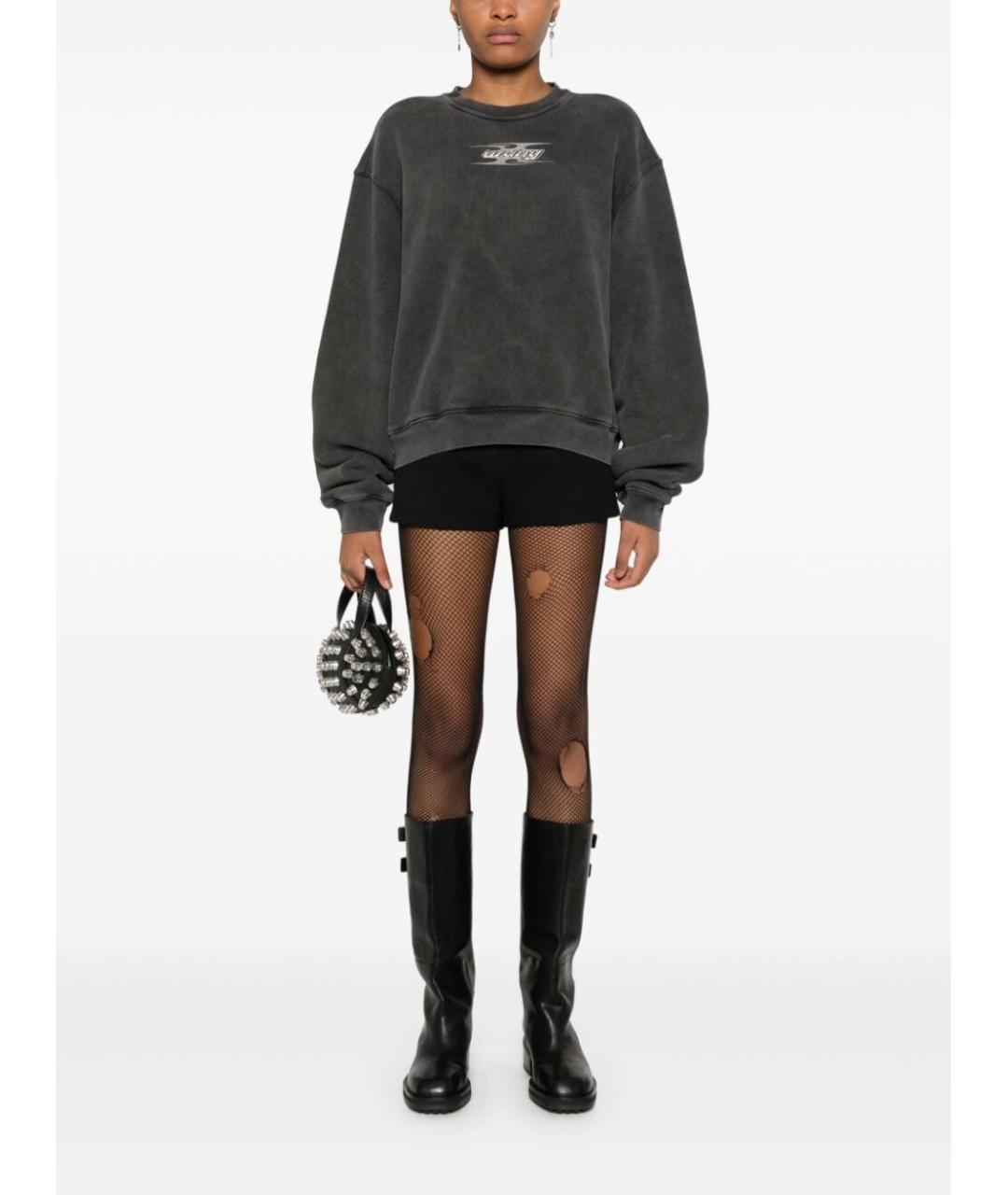 T BY ALEXANDER WANG Серый хлопковый джемпер / свитер, фото 3
