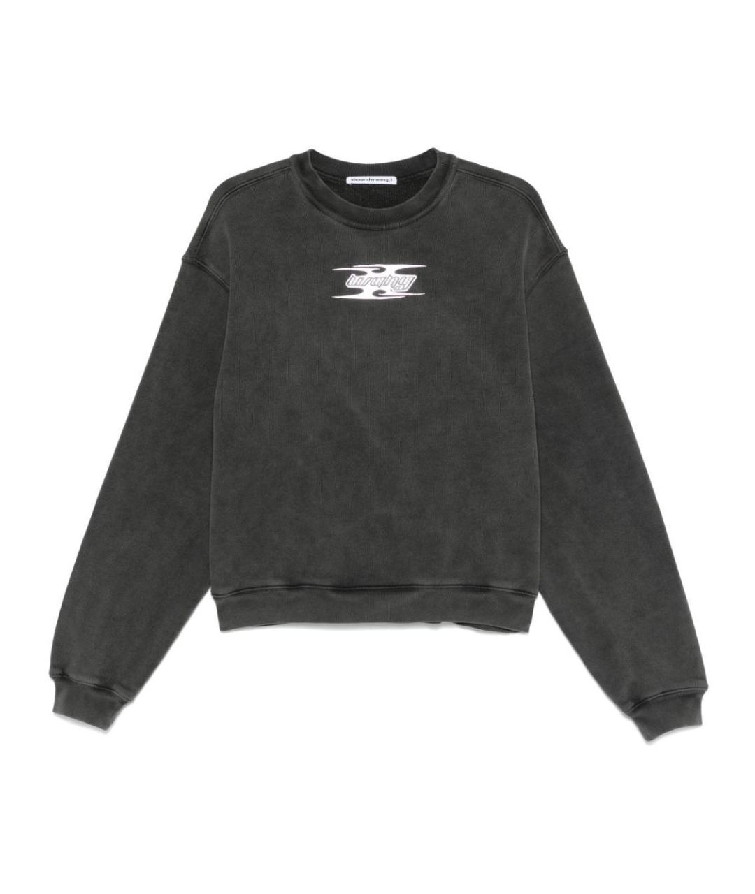 T BY ALEXANDER WANG Серый хлопковый джемпер / свитер, фото 1