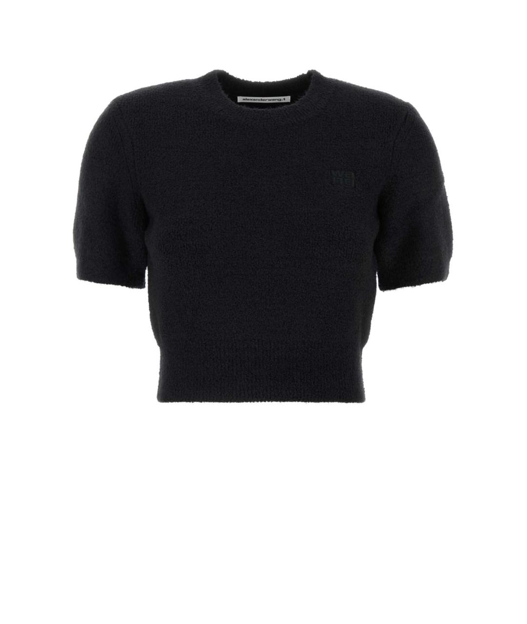 T BY ALEXANDER WANG Черная полиамидовая футболка, фото 1