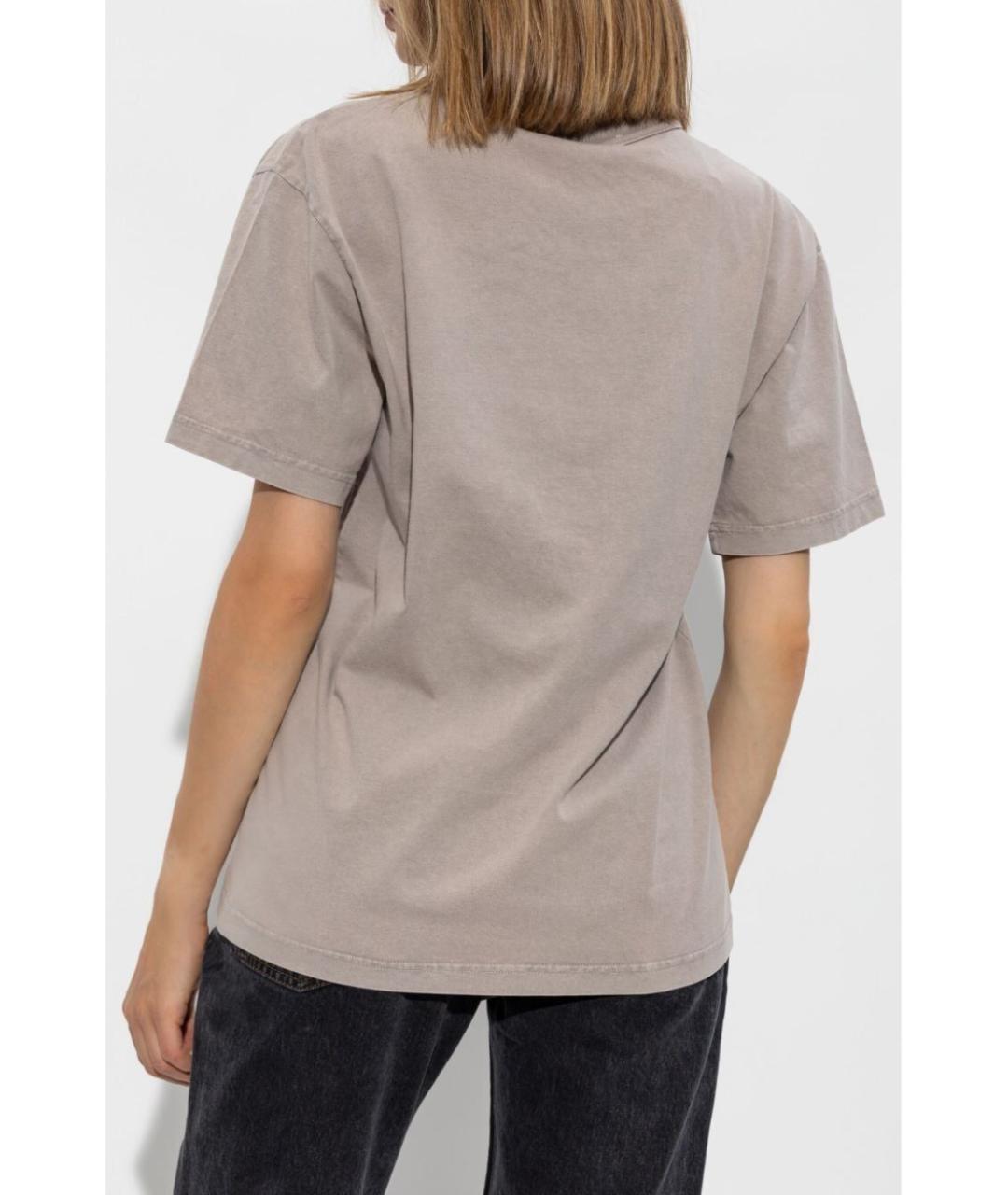 T BY ALEXANDER WANG Бежевая хлопковая футболка, фото 4