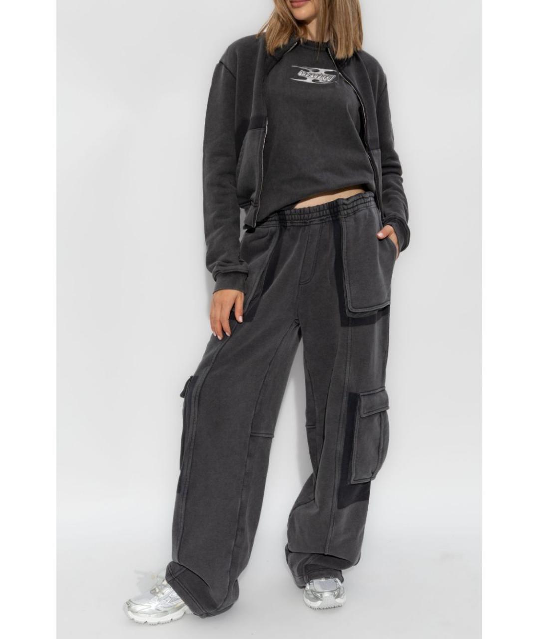 T BY ALEXANDER WANG Антрацитовая хлопковая футболка, фото 3