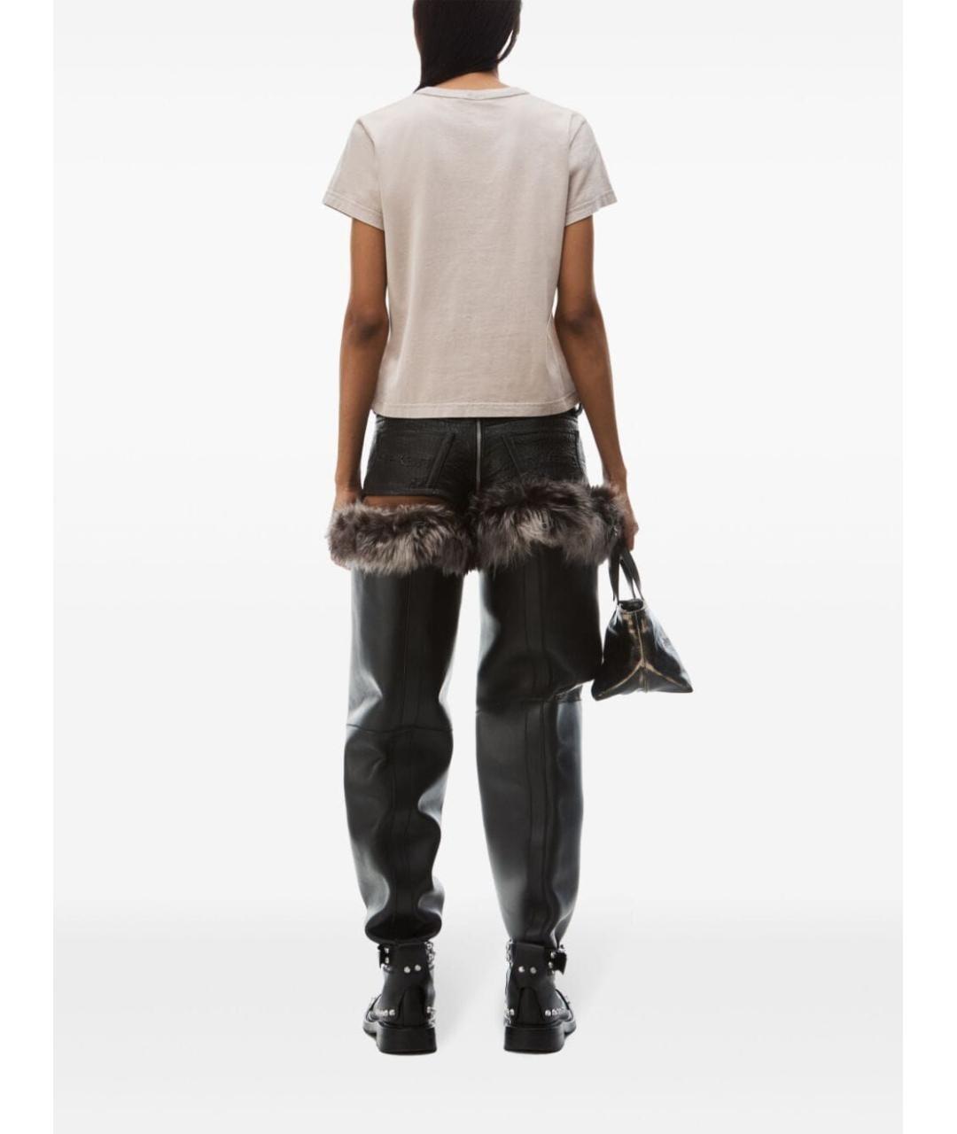 T BY ALEXANDER WANG Бежевая хлопковая футболка, фото 3