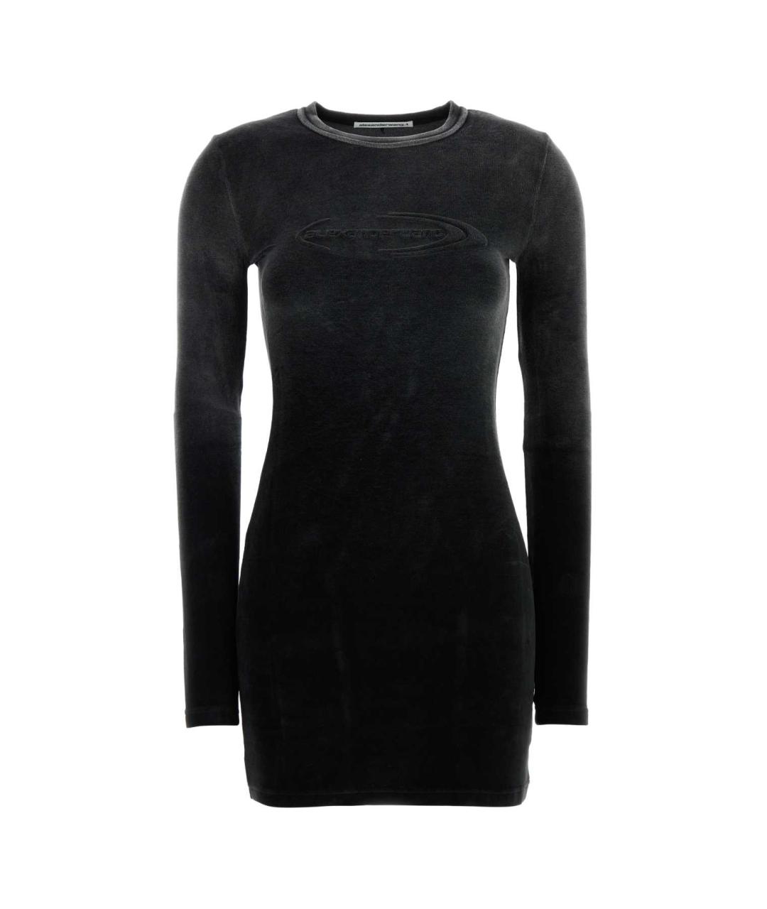 T BY ALEXANDER WANG Черное полиэстеровое повседневное платье, фото 1