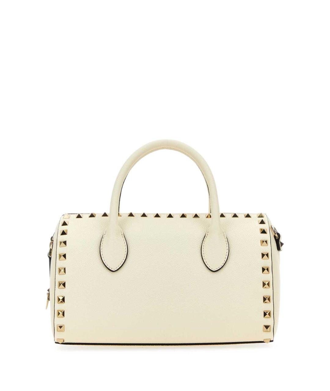 VALENTINO Бежевая кожаная сумка с короткими ручками, фото 1