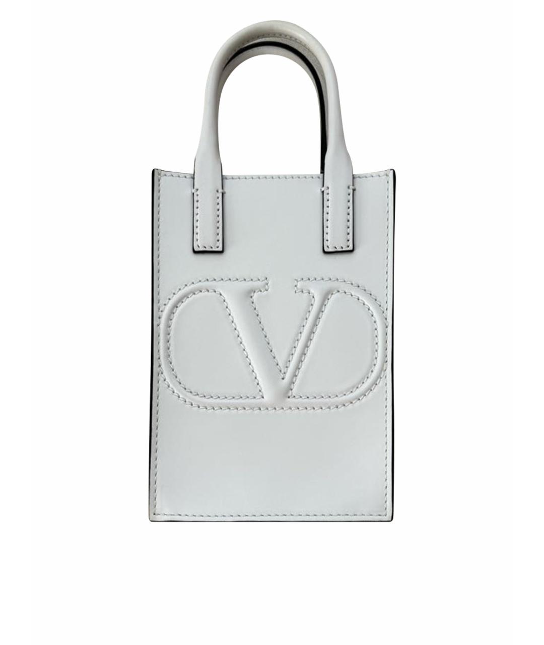 VALENTINO Белая кожаная сумка тоут, фото 1