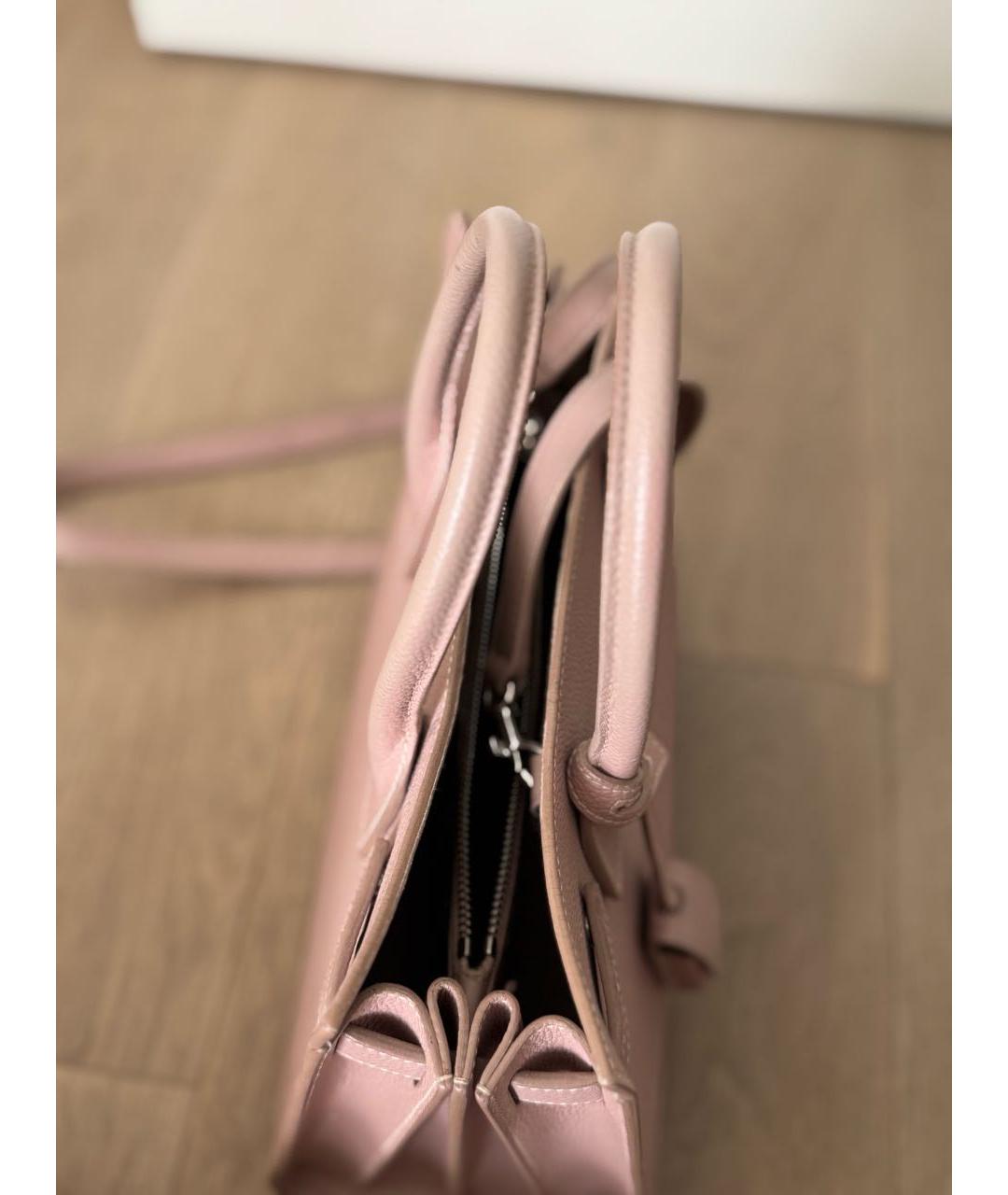 SAINT LAURENT Розовая кожаная сумка тоут, фото 3