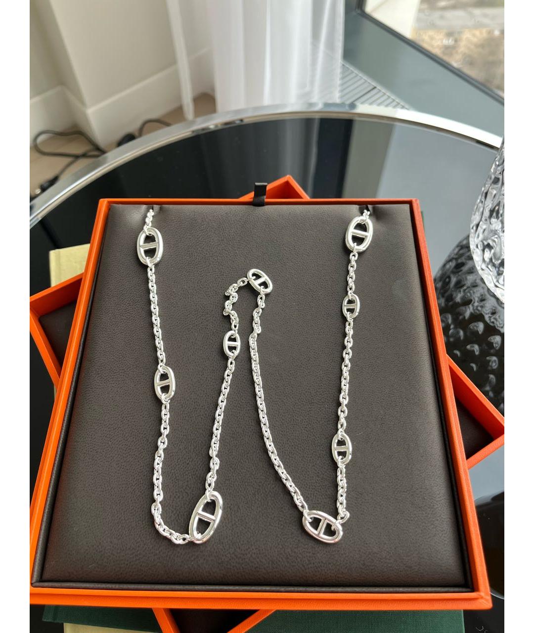 HERMES Серебряное серебряное колье, фото 2