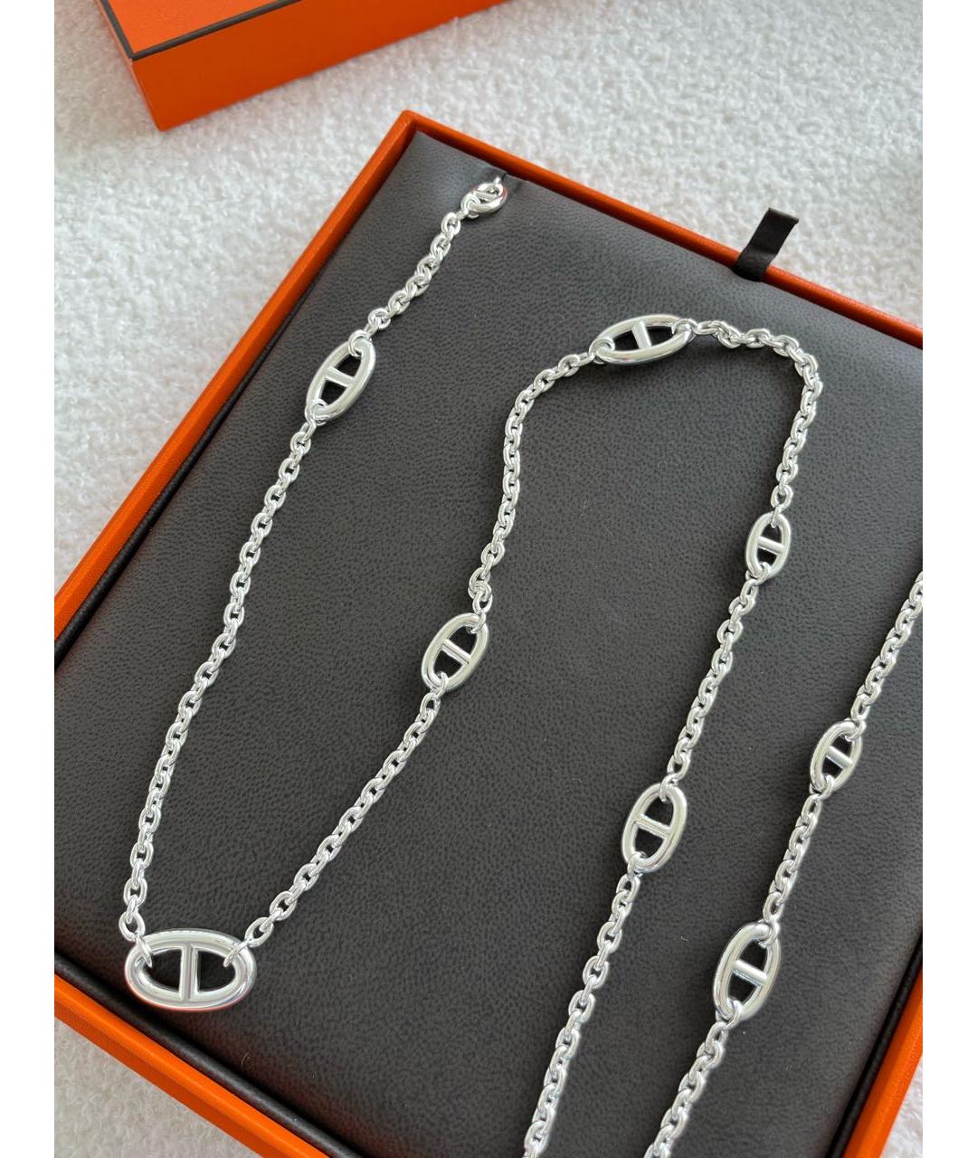 HERMES Серебряное серебряное колье, фото 3