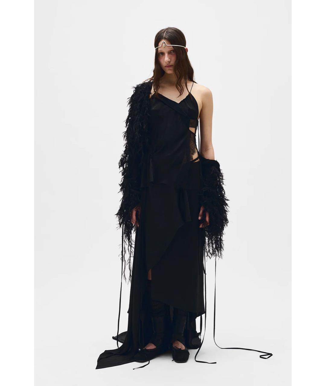 ANN DEMEULEMEESTER Черный вискозный кардиган, фото 4