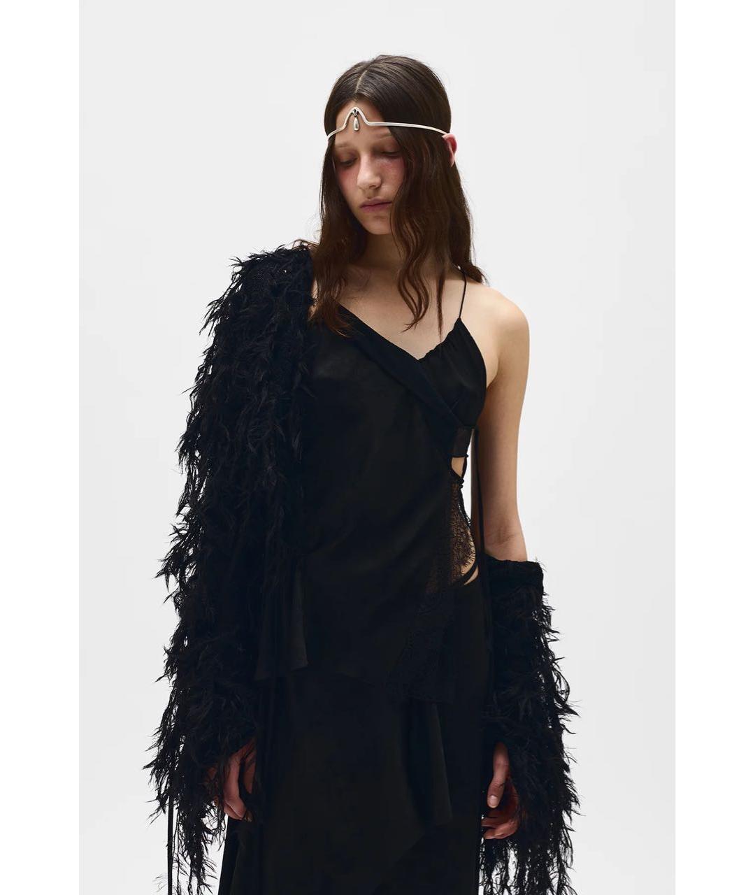 ANN DEMEULEMEESTER Черный вискозный кардиган, фото 2