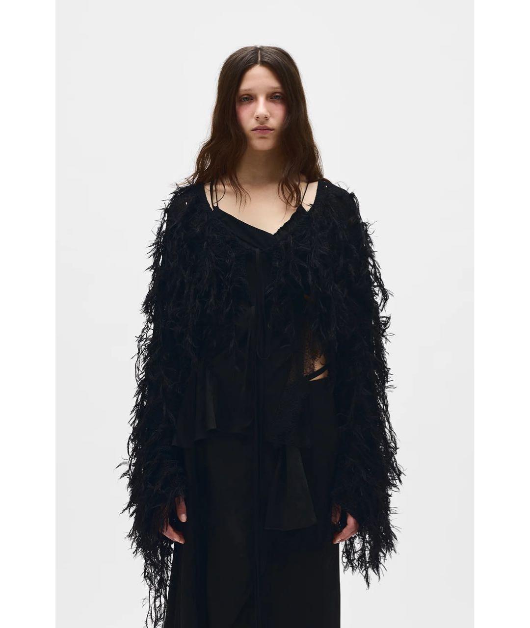 ANN DEMEULEMEESTER Черный вискозный кардиган, фото 5