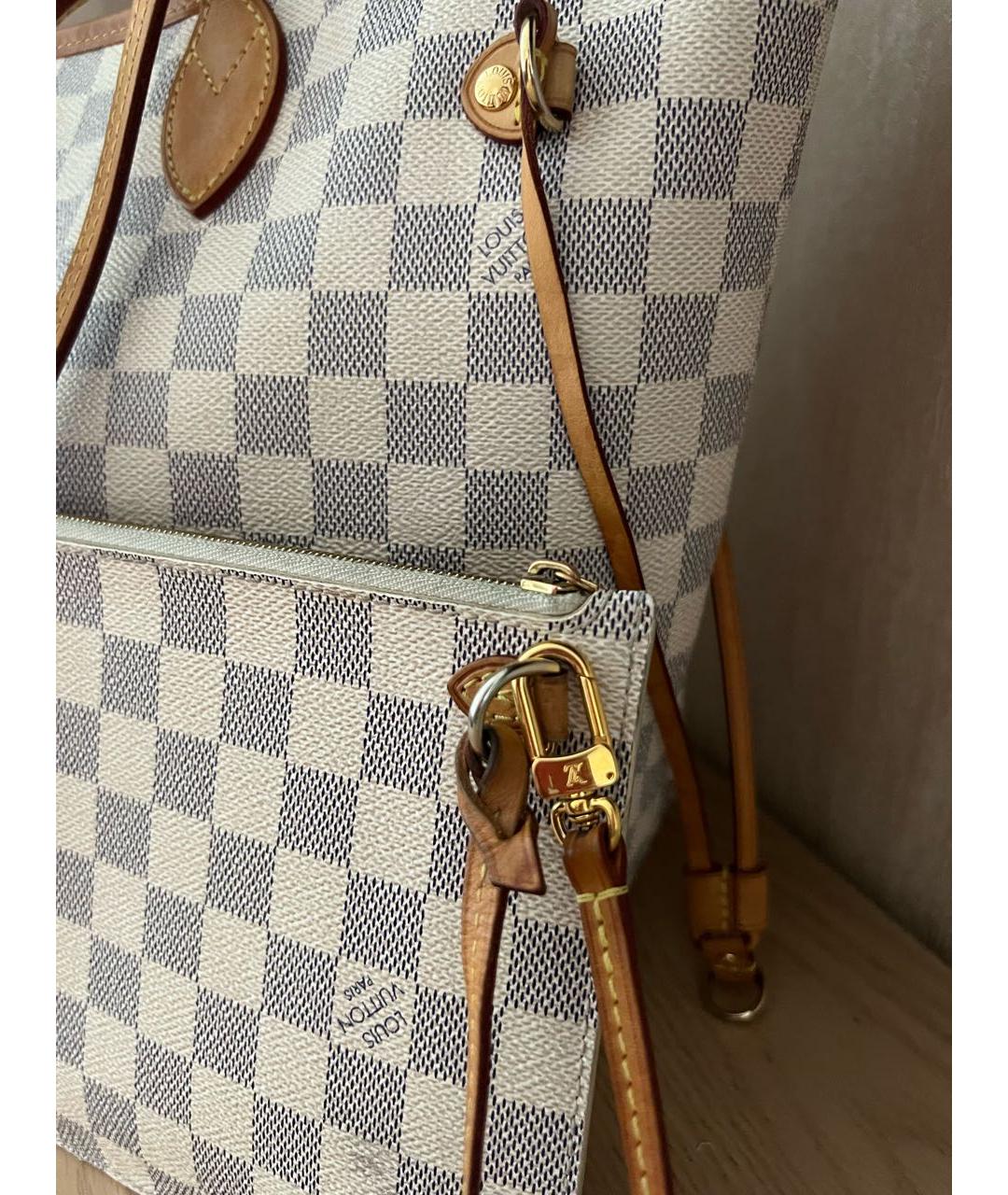 LOUIS VUITTON Бежевая кожаная сумка тоут, фото 4