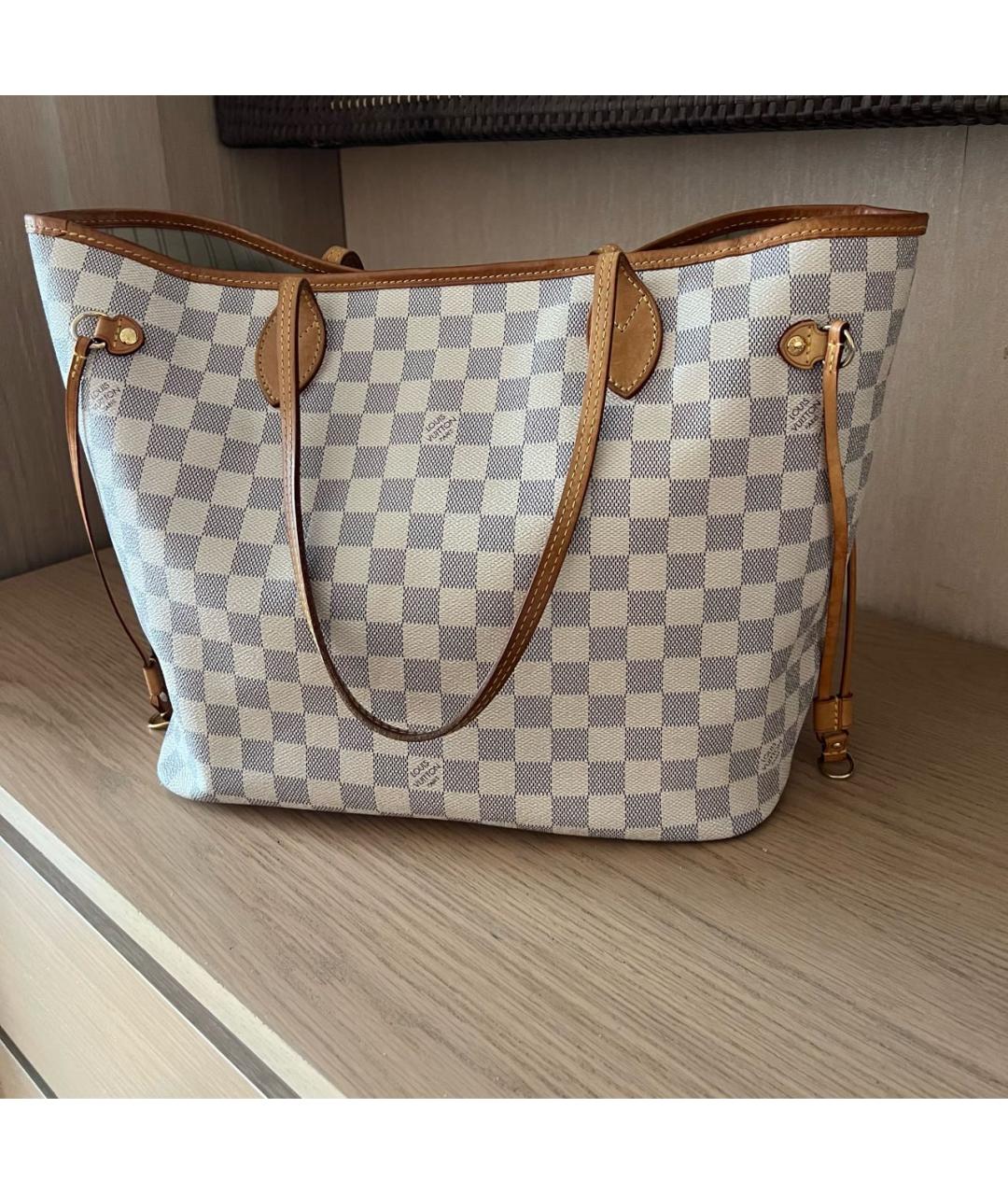 LOUIS VUITTON Бежевая кожаная сумка тоут, фото 8