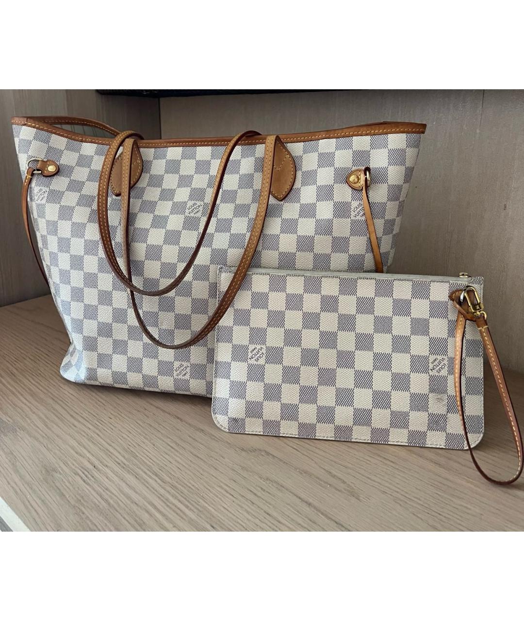 LOUIS VUITTON Бежевая кожаная сумка тоут, фото 2