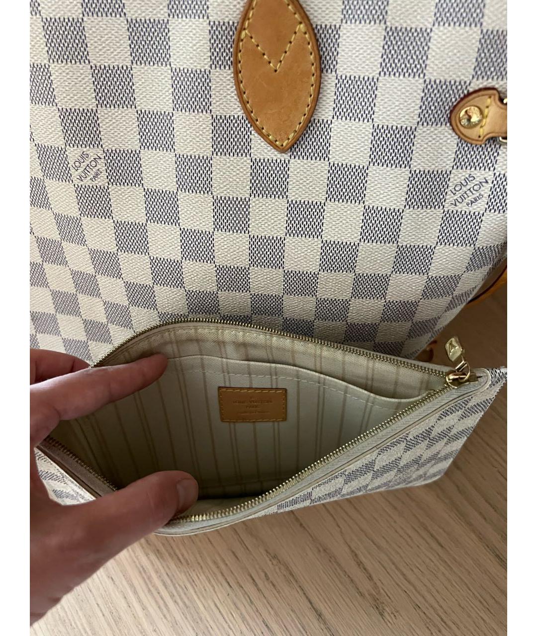 LOUIS VUITTON Бежевая кожаная сумка тоут, фото 3