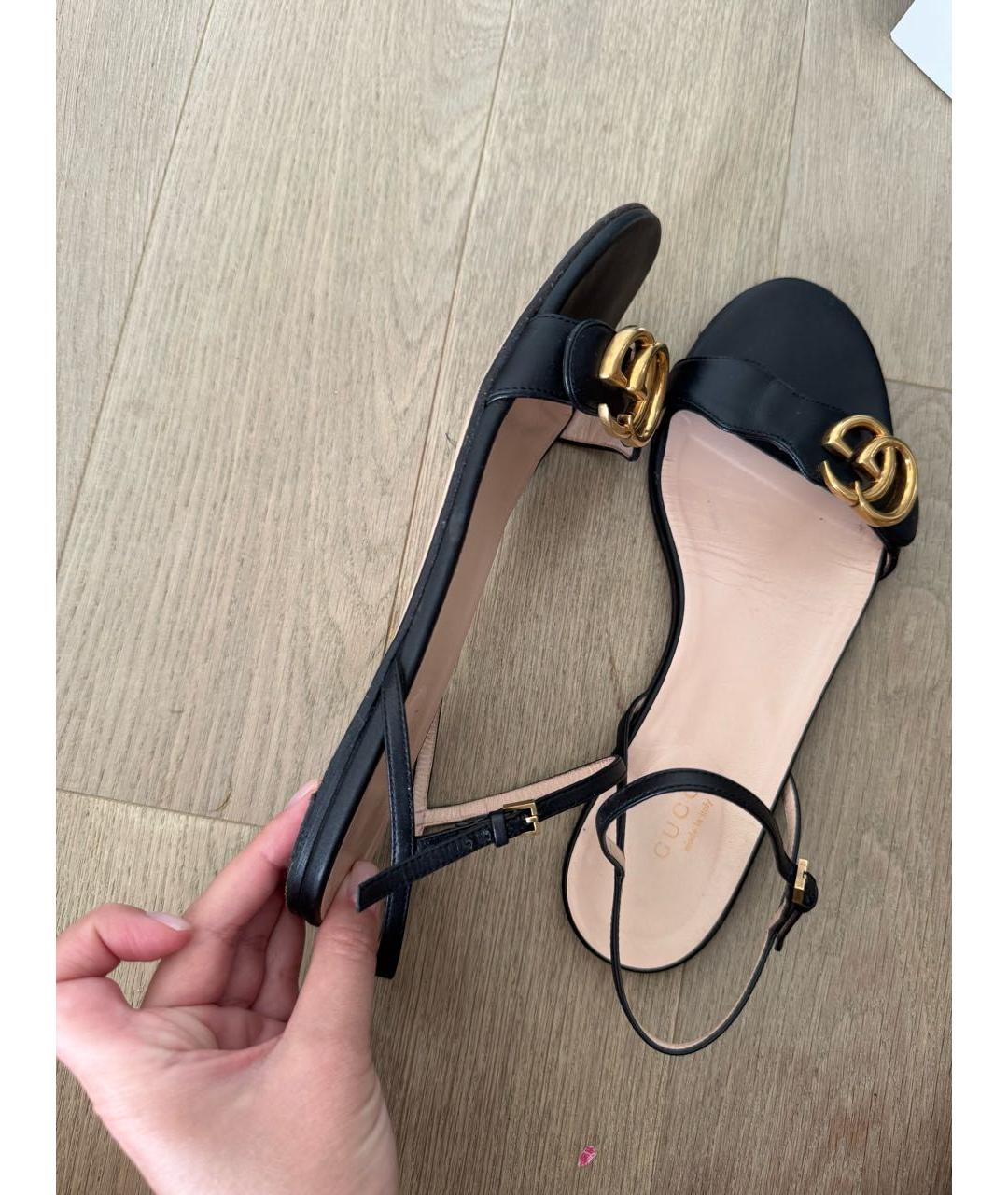 GUCCI Черные кожаные сандалии, фото 8