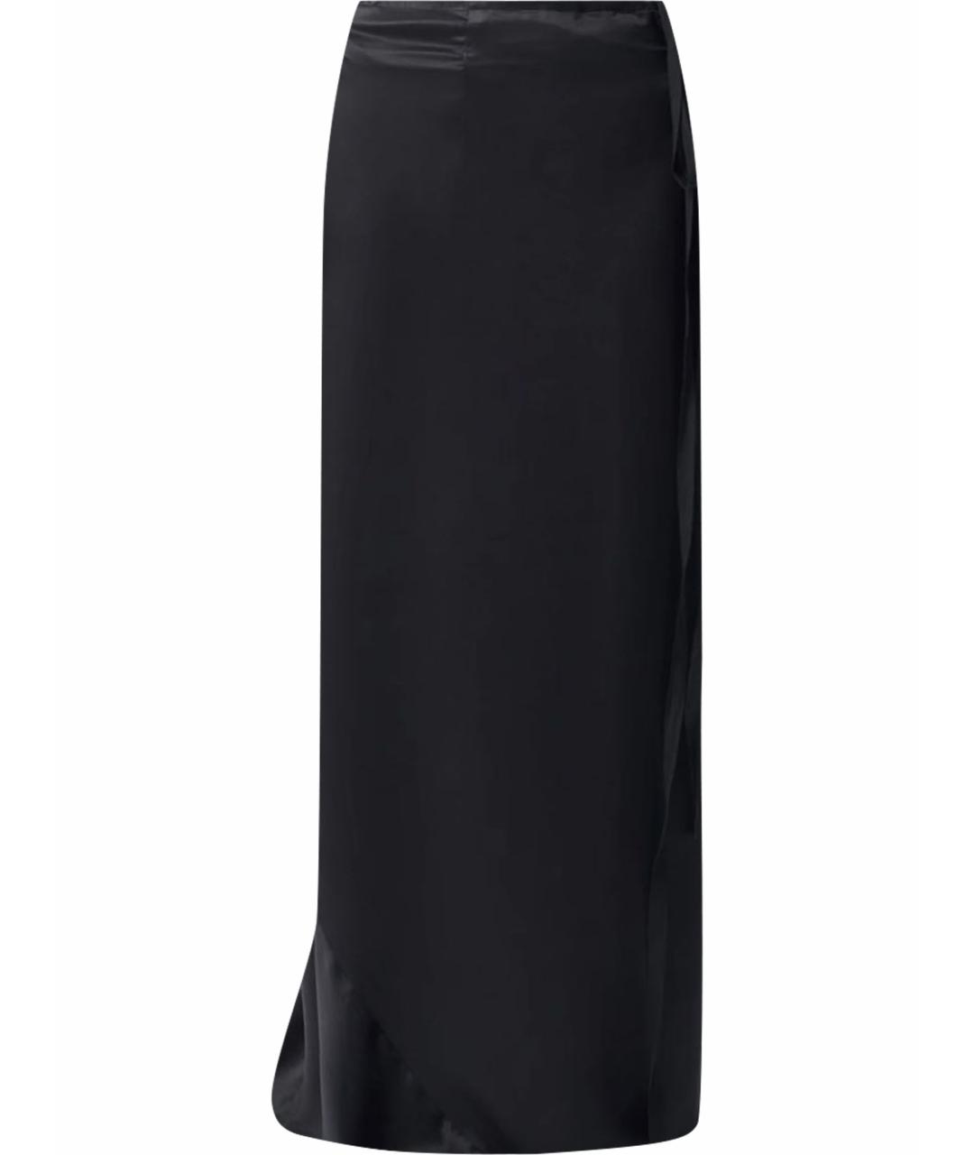 ANN DEMEULEMEESTER Черная шелковая юбка макси, фото 1