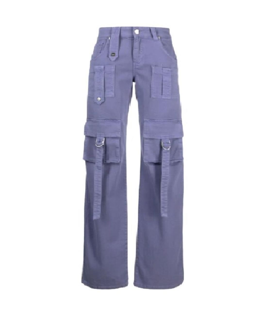 BLUMARINE Фиолетовые хлопковые прямые джинсы, фото 1