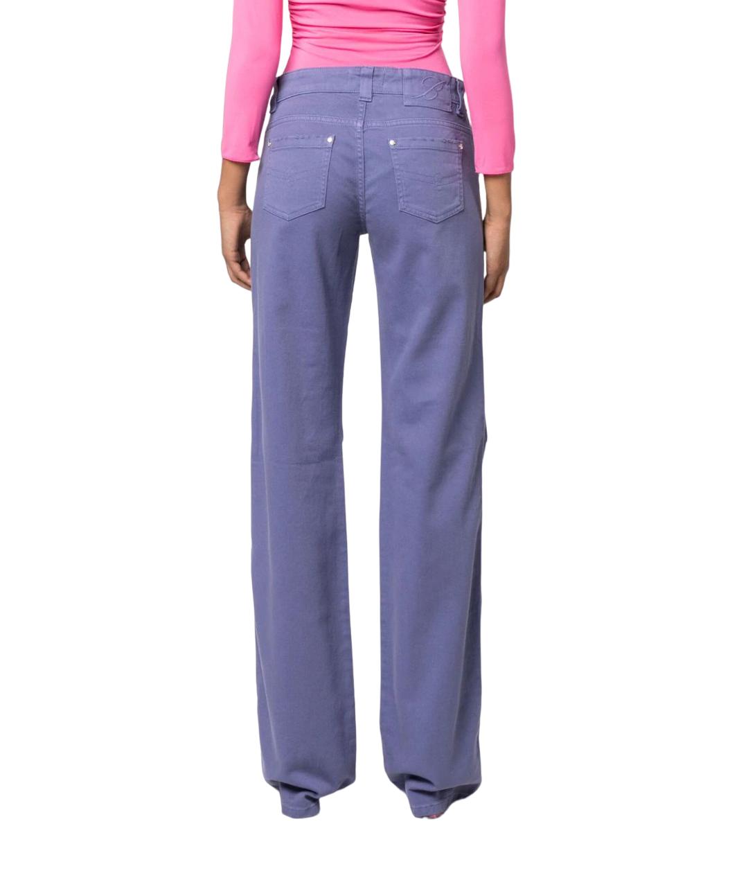 BLUMARINE Фиолетовые хлопковые прямые джинсы, фото 3