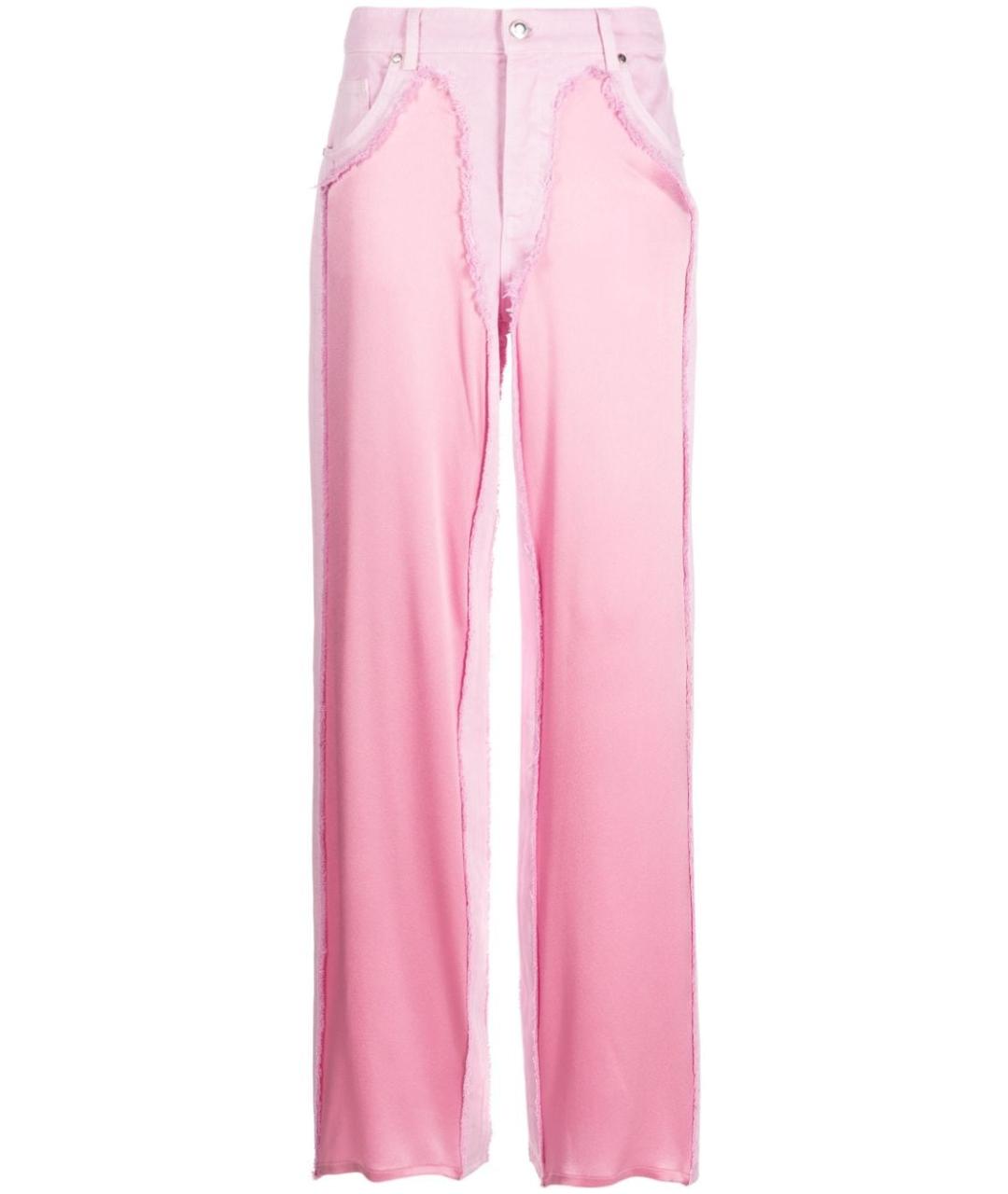 BLUMARINE Розовые хлопковые прямые джинсы, фото 2