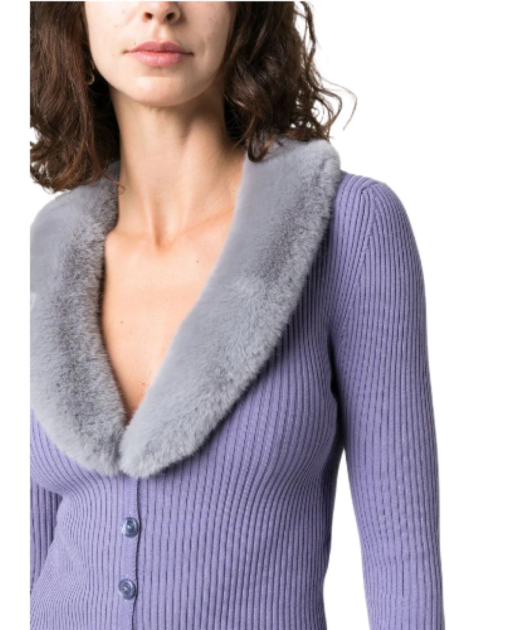BLUMARINE Фиолетовый вискозный кардиган, фото 5