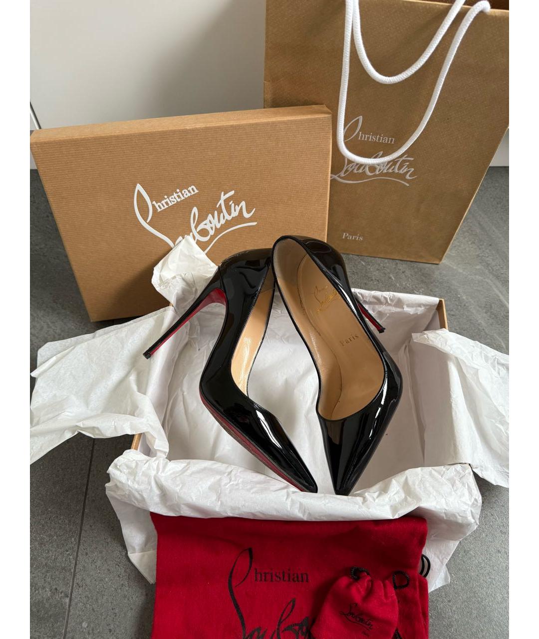 CHRISTIAN LOUBOUTIN Черные туфли из лакированной кожи, фото 8