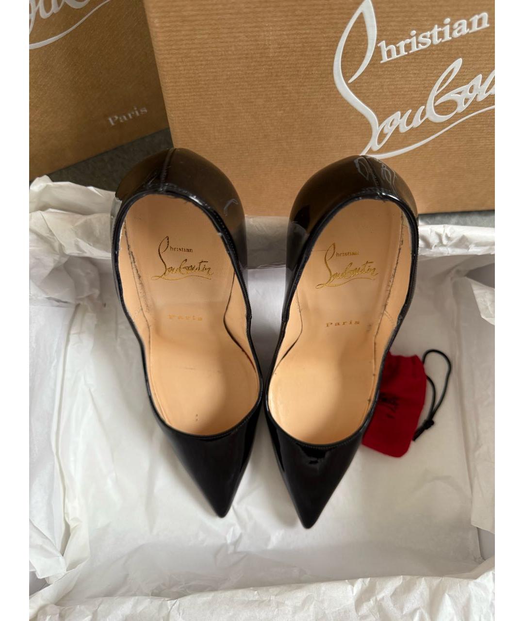 CHRISTIAN LOUBOUTIN Черные туфли из лакированной кожи, фото 3