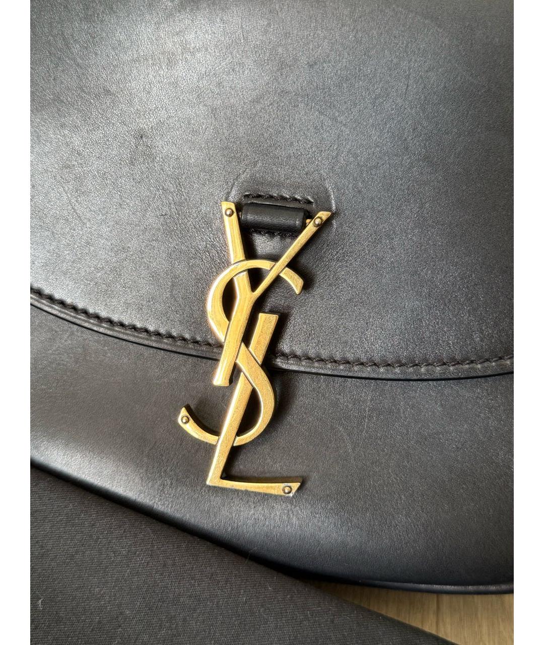 SAINT LAURENT Черная кожаная сумка через плечо, фото 8