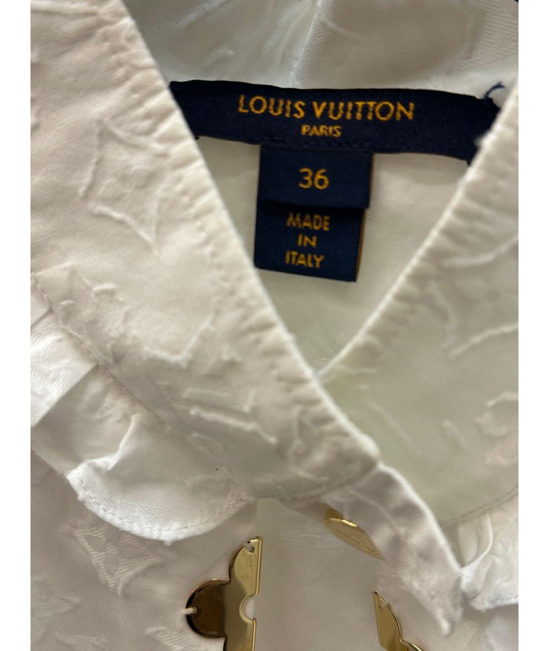 LOUIS VUITTON Белая хлопковая блузы, фото 3