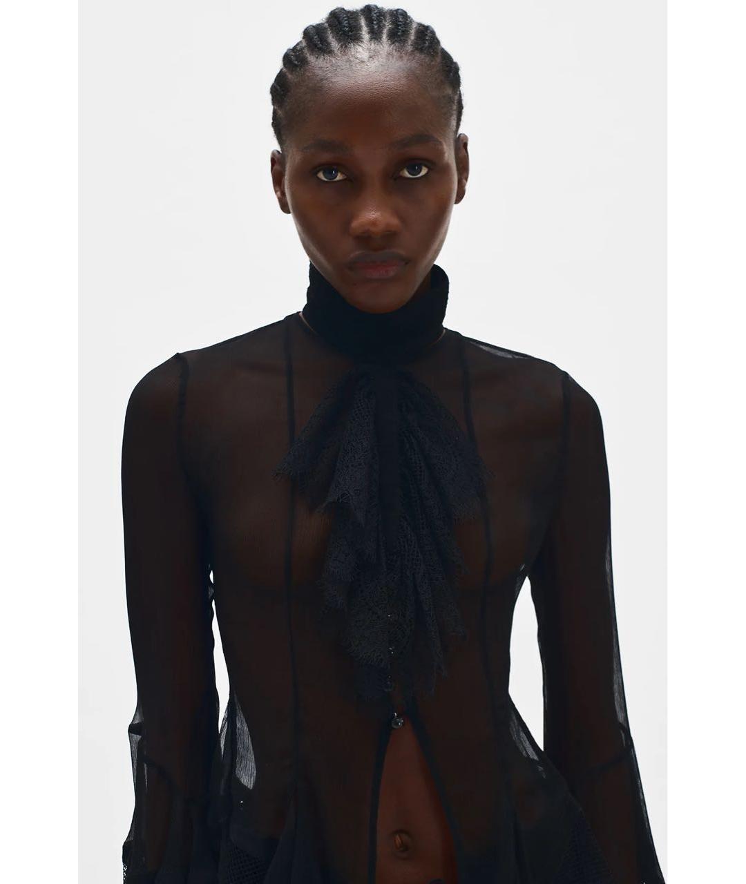 ANN DEMEULEMEESTER Черный шелковый воротник, фото 5