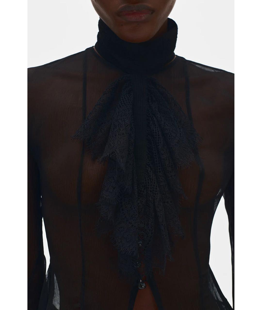ANN DEMEULEMEESTER Черный шелковый воротник, фото 6