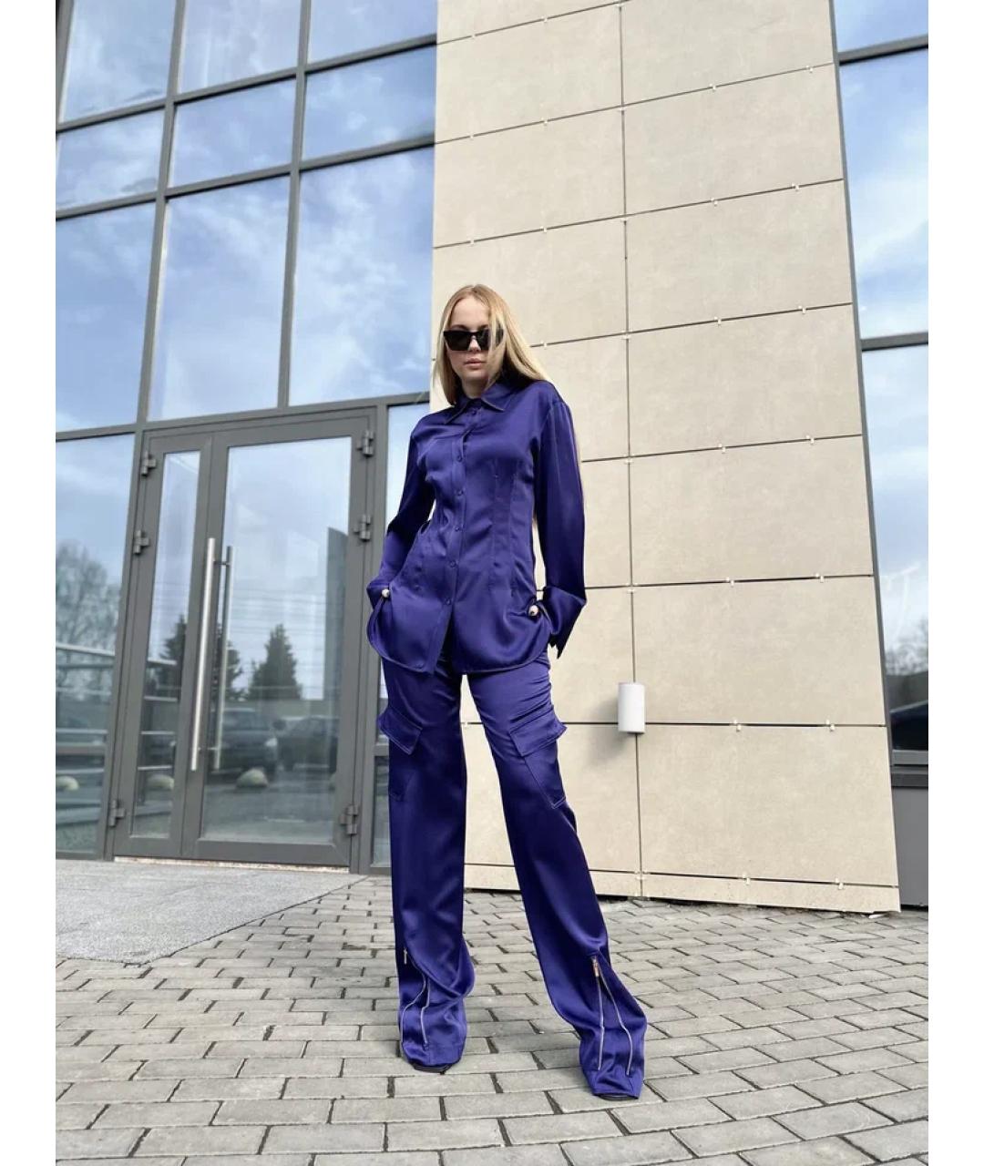 BLUMARINE Фиолетовая ацетатная рубашка, фото 4