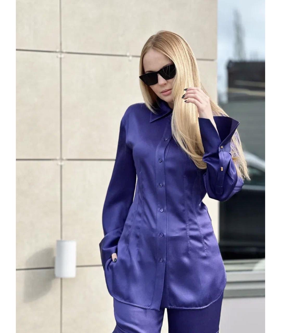 BLUMARINE Фиолетовая ацетатная рубашка, фото 2