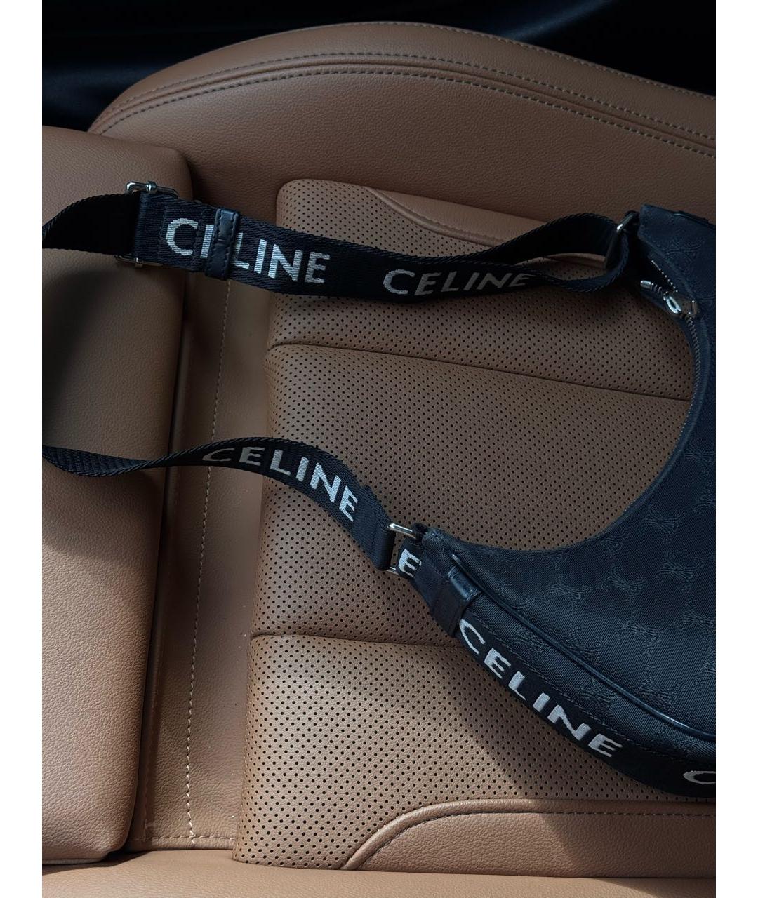CELINE Черная тканевая сумка через плечо, фото 4