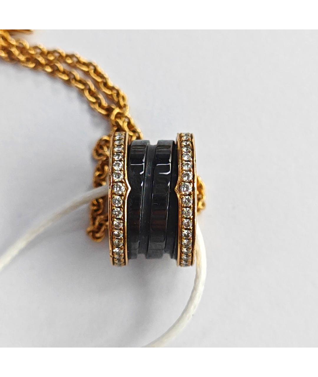 BVLGARI Черная подвеска из розового золота, фото 7