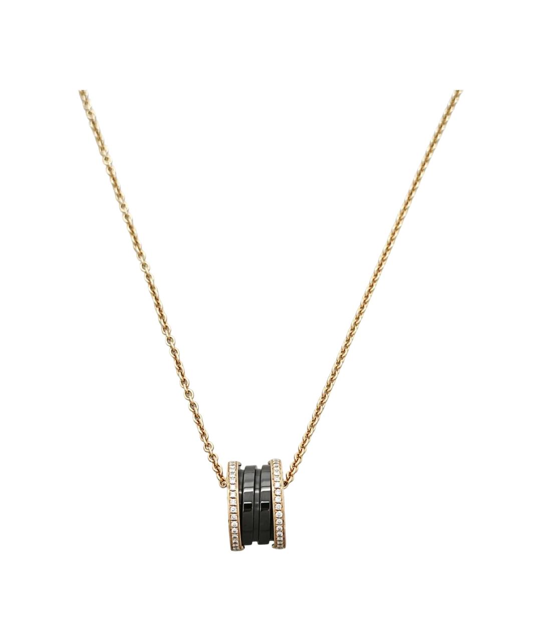 BVLGARI Черная подвеска из розового золота, фото 2