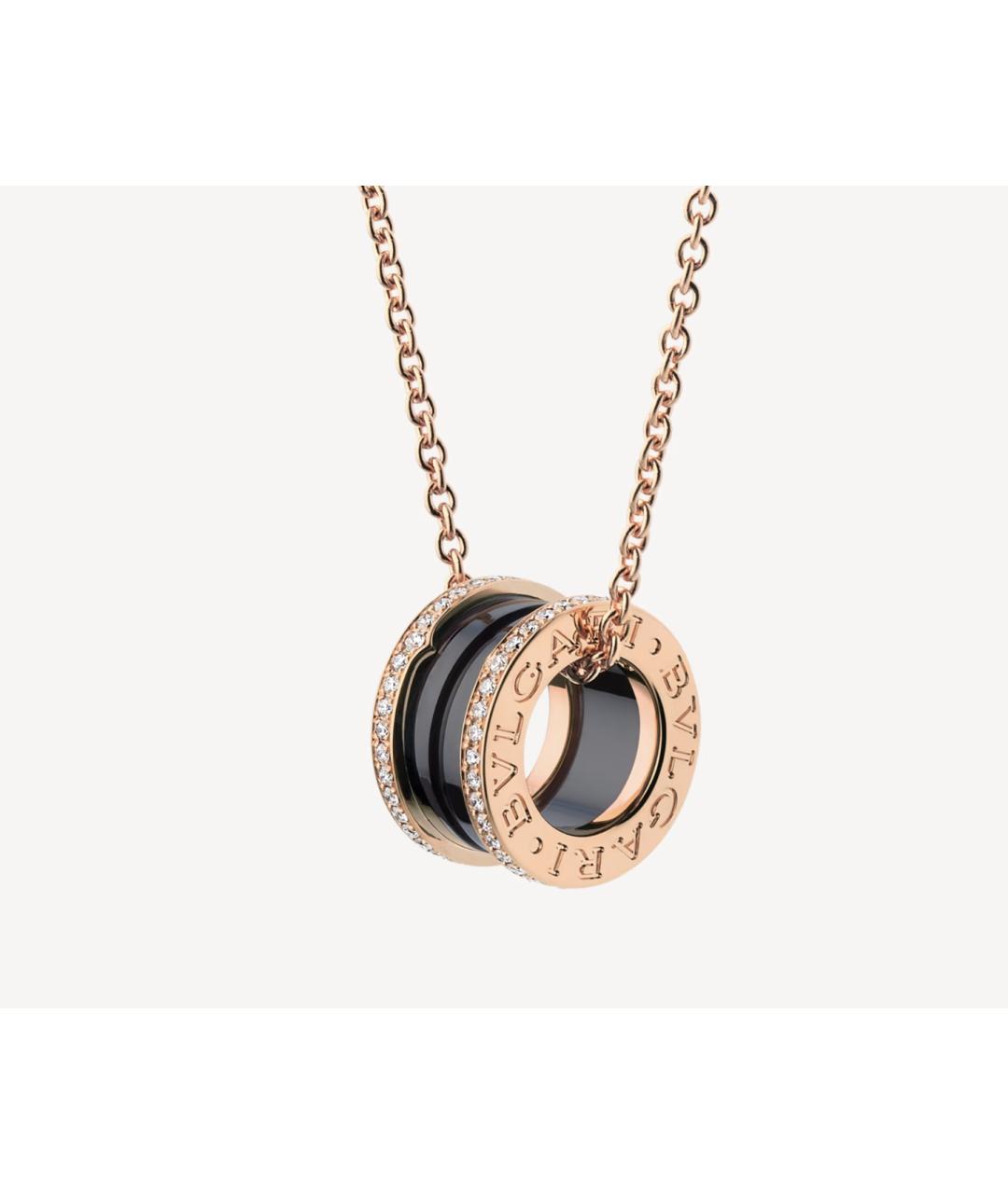 BVLGARI Черная подвеска из розового золота, фото 8