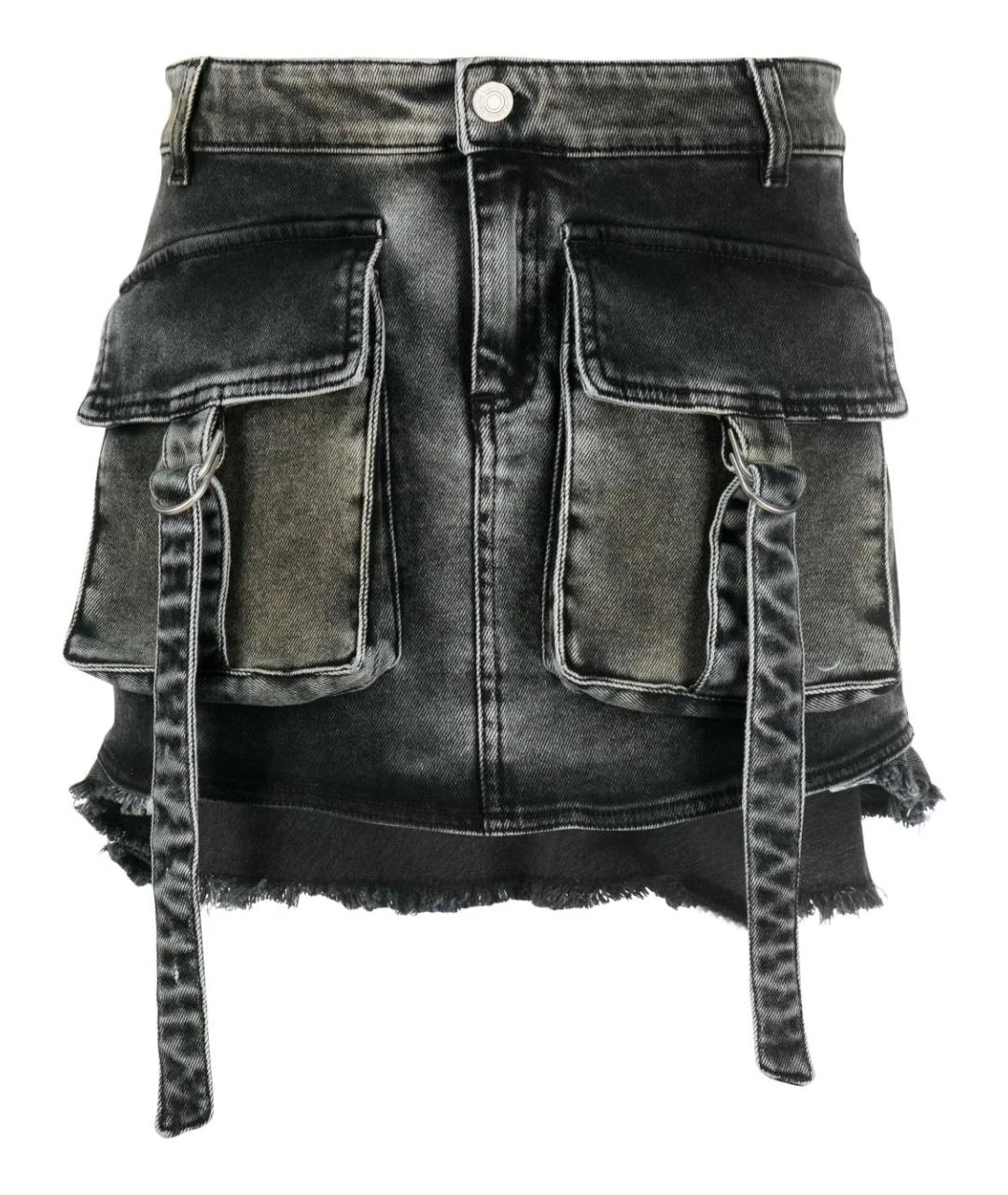 BLUMARINE Хаки хлопковая юбка мини, фото 1