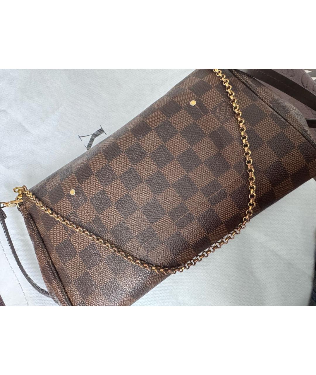 LOUIS VUITTON Коричневая сумка через плечо из искусственной кожи, фото 3