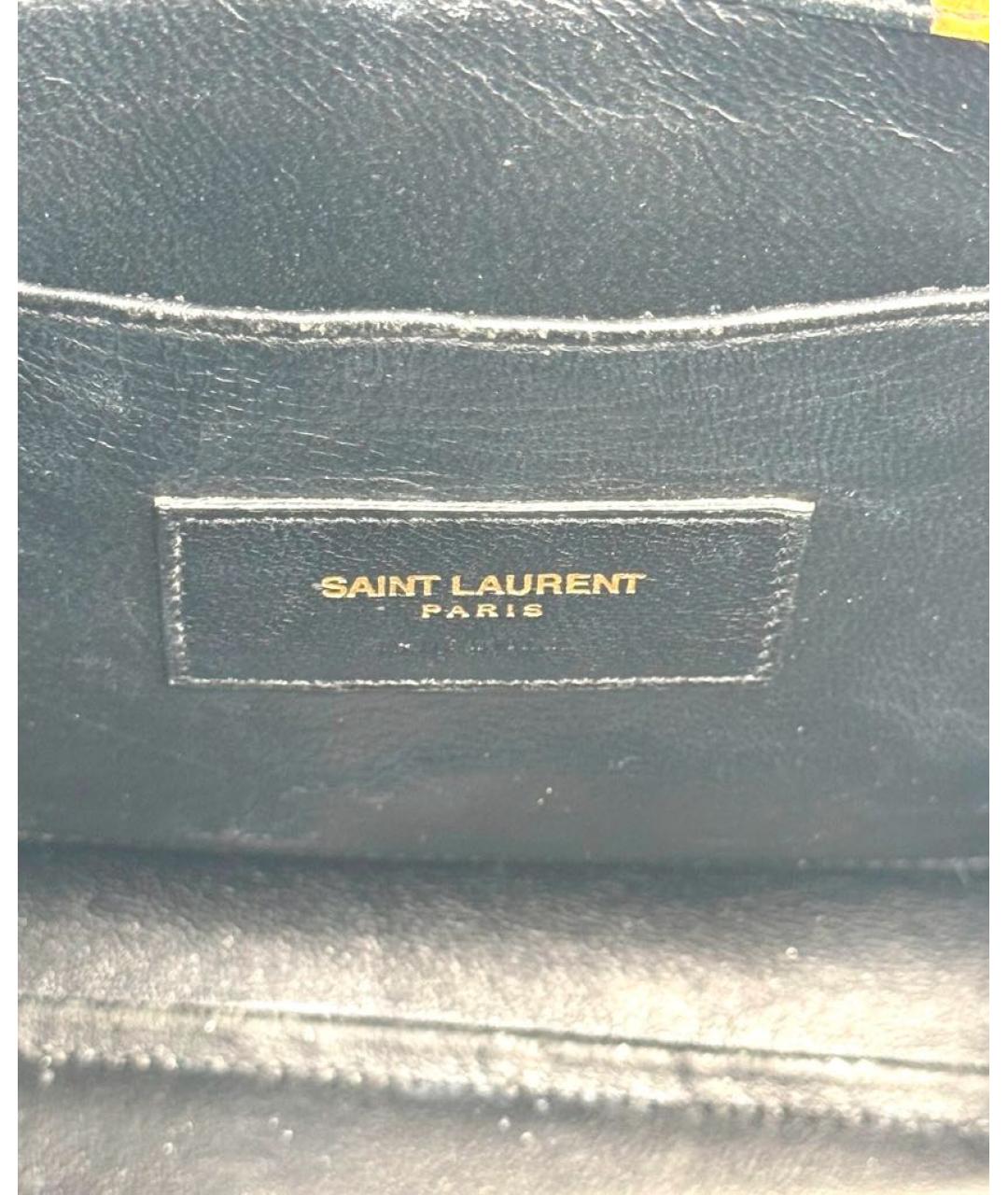 SAINT LAURENT Черная кожаная сумка тоут, фото 5